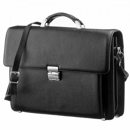 Мужской черный портфель KARYA из кожи флотар (KY07221black)