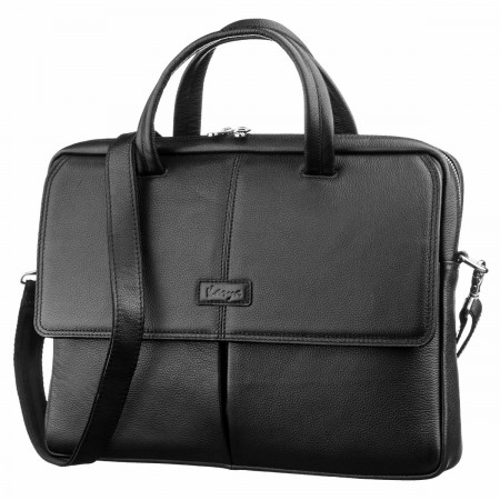 Мужская кожаная сумка KARYA черный флотар (KY07279black)
