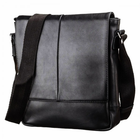 Мужская сумка Shvigel черная с клапаном на застежке (SH0878black)