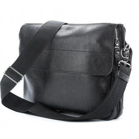Мужская сумка из кожи горизонтальная Shvigel черного цвета (SH0997black)