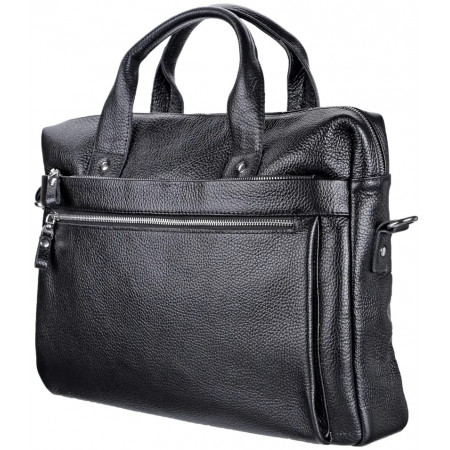 Мужская кожаная сумка Shvigel под документы и ноутбук (SH01100black)