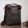 Мужская сумка Shvigel из кожи Crazy Horse на плечо с ручкой (SH0104brown)