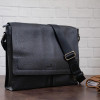 Мужская горизонтальная сумка из кожи Shvigel с клапаном (SH0106black)