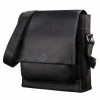 Мужская сумка Shvigel из Crazy Horse черная с клапаном (SH0112black)