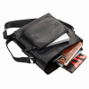 Мужская сумка Shvigel из Crazy Horse черная с клапаном (SH0112black)