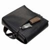 Мужская сумка Shvigel из Crazy Horse черная с клапаном (SH0112black)
