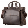 Большая кожаная сумка Shvigel из Crazy Horse коричневая (SH0119brown)