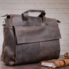 Большая кожаная сумка Shvigel из Crazy Horse коричневая (SH0119brown)