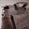 Большая кожаная сумка Shvigel из Crazy Horse коричневая (SH0119brown)