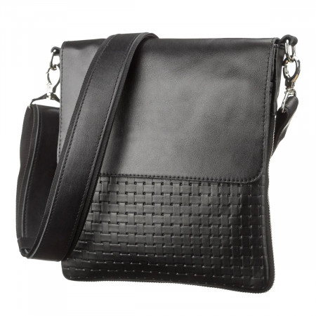 Стильная кожаная мужская сумка Shvigel черная (SH01124black)