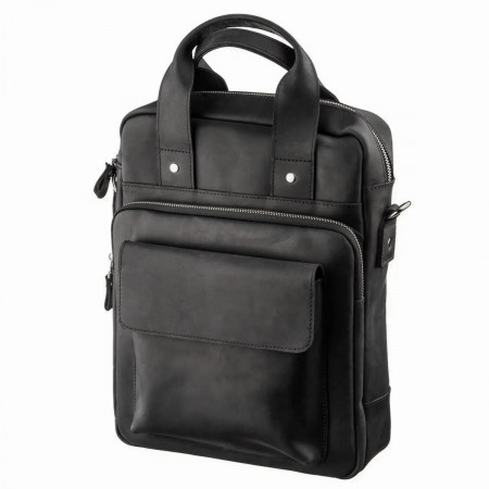 Кожаная сумка Shvigel Crazy Horse под А4 (SH0169black)