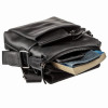 Сумка мужская Shvigel из кожи Crazy Horse на плечо с клапаном черная (SH0173black)