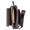Сумка мужская Shvigel из кожи Crazy Horse на плечо с клапаном черная (SH0173black)