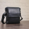 Сумка мужская Shvigel из кожи Crazy Horse на плечо с клапаном черная (SH0173black)