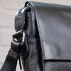 Сумка мужская Shvigel из натуральной кожи на плечо с клапаном (SH0174black)