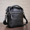 Сумка мужская Shvigel из натуральной кожи на плечо с клапаном (SH0174black)