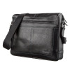 Мужская черная кожаная сумка Shvigel флотар (SH0244black)