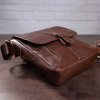 Кожаная сумка Shvigel для мужчины коричневая с клапаном (SH09101brown)
