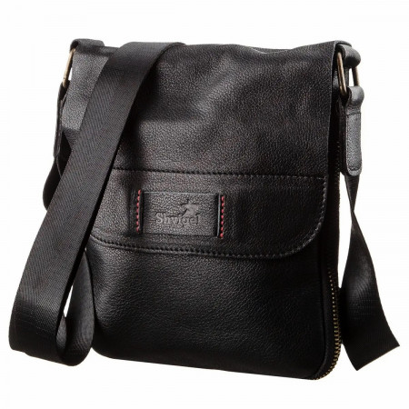 Кожаная сумка Shvigel из натуральной кожи черная (SH09113black)
