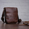Кожаная коричневая сумка планшет Shvigel из натуральной кожи (SH09114brown)