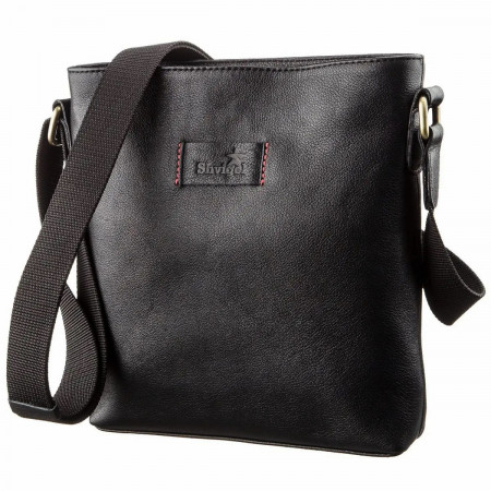 Мужская кожаная небольшая сумка планшет на плечо Shvigel (SH09119black)