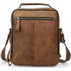 Мужская сумка кожаная коричневая Contact's cs0203brown