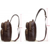 Большой кожаный рюкзак (слинг) Contact's (cs0217brown)
