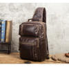 Большой кожаный рюкзак (слинг) Contact's (cs0217brown)
