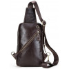 Мужской кожаный рюкзак (слинг) Contact's (cs0218brown)
